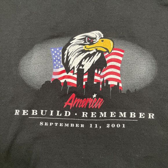 9/11 New York City‎ Twin Towers Patriotic Remembrance VTG Black T-Shirt Men XL - Picture 1 of 8